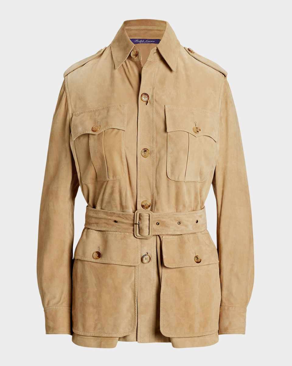 Gabbie Belted Suede Field Jacket